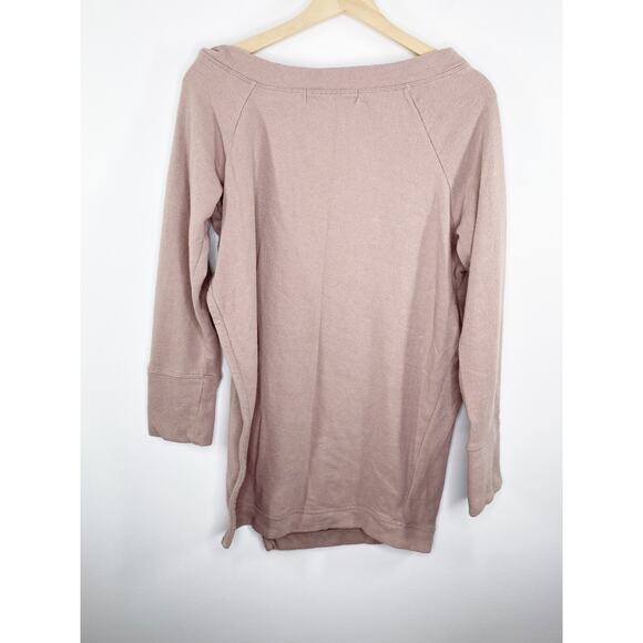 Free People Beach Cream-Ish Grey Side Slit Sweatshirt Women's Size X-Small XS - Picture 2 of 9